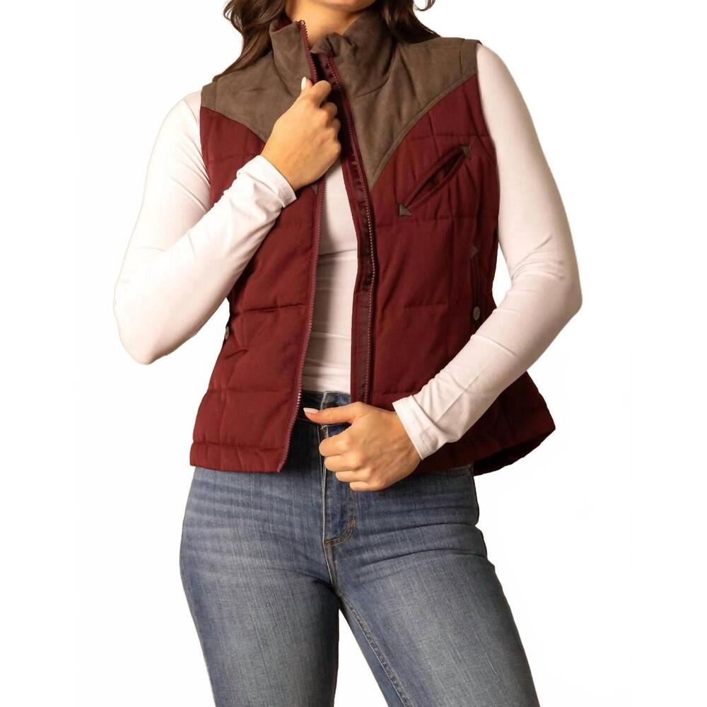 NEW KIMES lenora vest in maroon